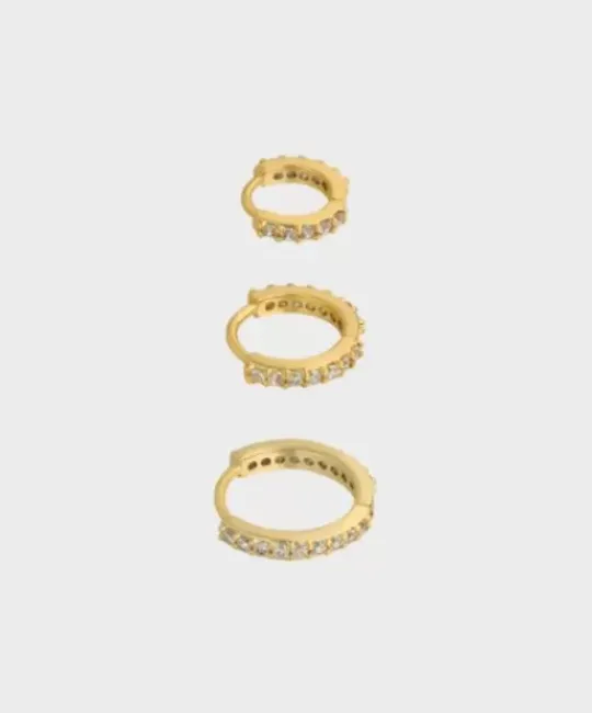 Winther Studio Øreringe^Crystal Hoop Set