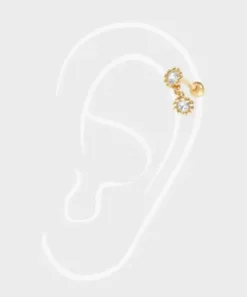 Winther Studio Øreringe^Double Stone Piercing