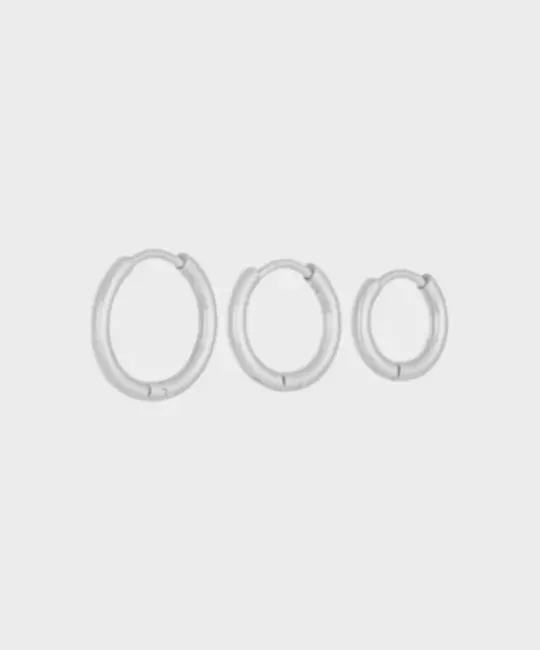 Winther Studio Øreringe^Plain Hoops Saet